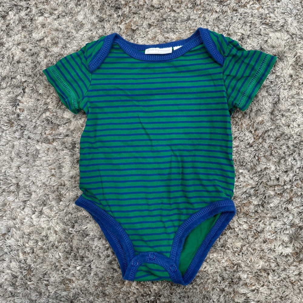First Impressions Green & Blue Stripe Onesie 3–6M